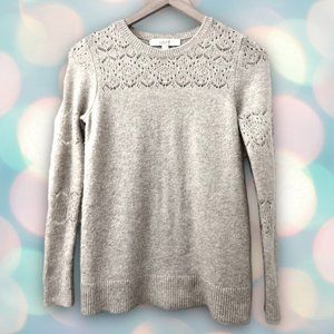 LOFT Women’s Long Sleeve Pointelle Sweater Size M